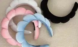 Bando Shell Busa Tebal Jumbo Fluffy Empuk Polos Bandana Cloud Style Gaya Korea Fashion Head Band Aks