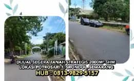 Dijual Segera Tanah Strategis 2000m² Shm Di Potrosari 1, Srondol, Semarang.H:0813-9829-5157* 