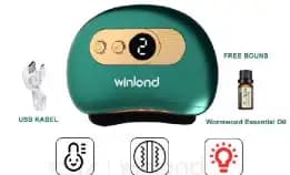 Winland Gua Sha Face Massage Electric Massager - Natural Bianstone 2 in1 panas