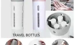 Botol Travel 4 In 1 - Travel Kit Bottle Dispenser Set Organizer  Botol Shampo Sabun Lotion Dispenser