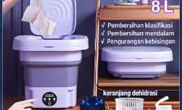 Mesin Cuci Mini Portable 2 Tabung 8l Mesin Cuci Lipat Otomatis Mesin Pengering Pakaian Sterilisasi C