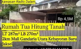 Rumah Tua Jadul Hitung Tanah Radio Dalam Gandaria Utara Kebayoran Jakarta Selatan