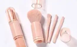 Kuas Make Up Set Make Up 4in1 Brush Portable Kosmetik Brush Travel Kuas Make Up