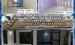 Rumah Dikontrakkan : Disewakan Murah Rumah Nyaman Di Bangunrejo, Kricak, Yogyakarta.Lt132 Lb90 Kt4 