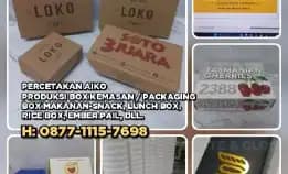 Percetakan Aiko Menerima Pesanan Box Kemasan / Packaging Box Makanan-Snack, Lunch Box, Rice Box, Pap