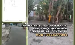 Tanah Strategis Di Yogyakarta.Shm 765m² Super Murah. Dekat Amplaz/Jec/Kampus.H: 0818277294>