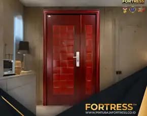 (Fortress) Pintu Motif Kayu Estetik 1 Daun Di Palu