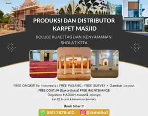 Gratis Ongkir, Alamat Toko Karpet Wudhu Masjid Bengkulu Selatan, Grosir Biaya Pemasangan Karpet Masjid Per Meter Lima Puluh Kota