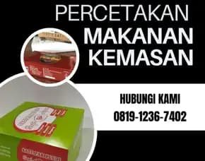 Terbaik!!  Tarif Percetakan Box Makanan Di Ngawi