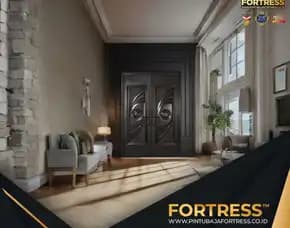 (Fortress) Kusen Pintu Rumah Motif Kayu Kupu Tarung Di Pontianak