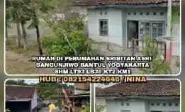 Rumah Di Perumahan Sribitan Asri Bantul Yogyakarta.Shm Lt93 Lb36 Kt2 Km1.H: 082154224646/Nina