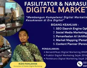 Trainer Narasumber Bisnis Pemasaran Online Bnsp Diskominfo Sukoharjo Palembang Rizki Pahlawan