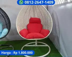 Ayunan Rotan Gantung Dengan Bantal Empuk