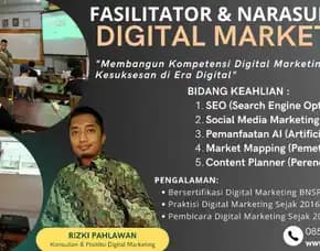 Fasilitator Narasumber Bisnis Pemasaran Online Bnsp Kemenperin Tulang Bawang Jakarta Rizki Pahlawan