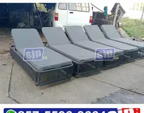 Sunbed Pool Rotan, Sun Lounger Rotan, Lounge Chair Pool Kursi Kolam Renang