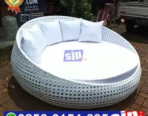 Sofa Bed Rotan Sintetis, Sofa Bed Outdoor, Furniture Kursi Sofa Rotan