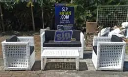 Sofa Rotan Sintetis Anyaman Mata Ayam