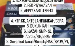 Jasa Rekening Aspal, Jasa Bpkb Stnk, Jasa Sertifikat Tanah Aspal, Jasa Ijazah Smp-S1 Aspal