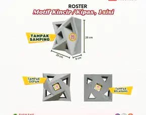 Roster Motif Kipas Minimalis 1 Sisi