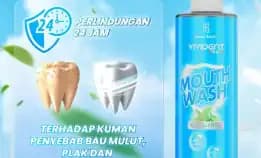 Vivident Mouth Wash - Penghilang Bau Mulut & Plak Gigi - Mencerahkan Gigi | Original